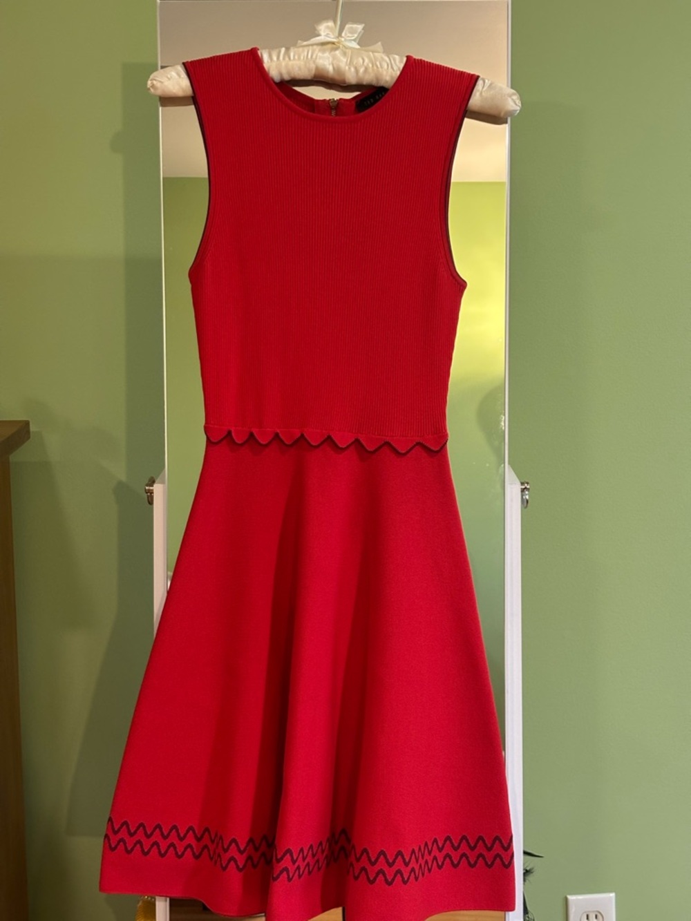 Ted Baker London Red Sleeveless Crew Neck Dress